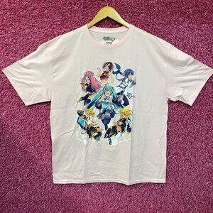 Hatsune Miku Vocaloid Group Pink T-Shirt XL